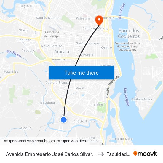 Avenida Empresário José Carlos Silvarollemberg, 4560 | Sergyene to Faculdade Fanese map