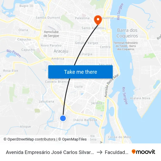 Avenida Empresário José Carlos Silvarollemberg, 4560 | Sergyene to Faculdade Fanese map