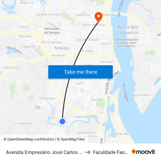 Avenida Empresário José Carlos Silva to Faculdade Fanese map