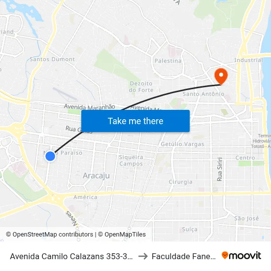 Avenida Camilo Calazans 353-393 to Faculdade Fanese map