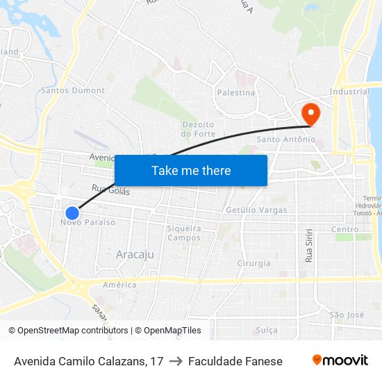 Avenida Camilo Calazans, 17 to Faculdade Fanese map