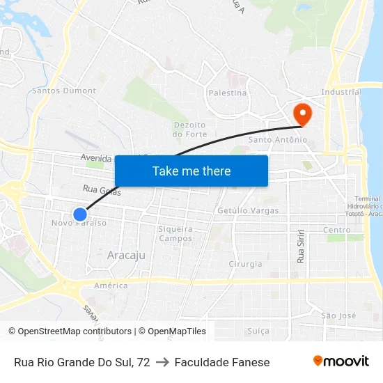 Rua Rio Grande Do Sul, 72 to Faculdade Fanese map