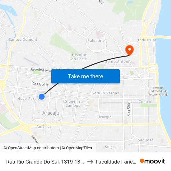 Rua Rio Grande Do Sul, 1319-1395 to Faculdade Fanese map