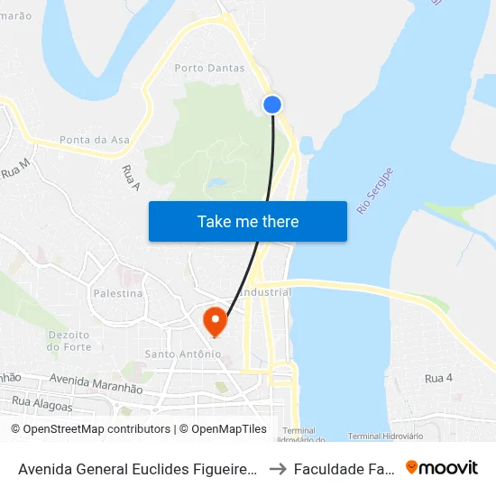 Avenida General Euclides Figueiredo, 1343 to Faculdade Fanese map