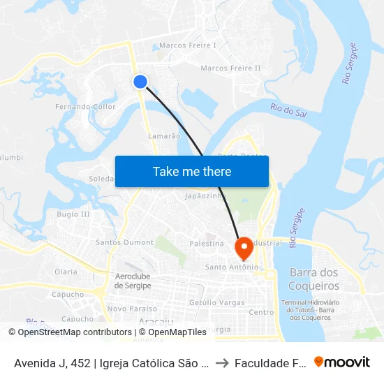 Avenida J, 452 | Igreja Católica São João Batista to Faculdade Fanese map