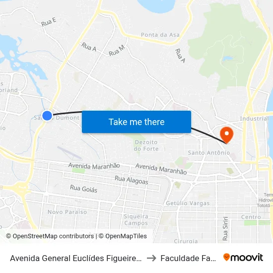 Avenida General Euclídes Figueiredo, 865 to Faculdade Fanese map