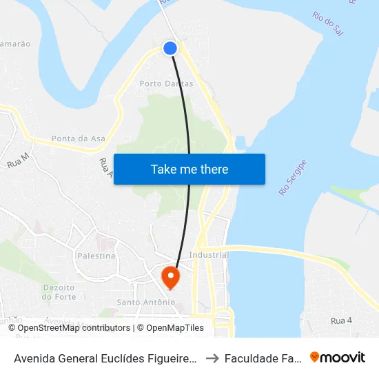 Avenida General Euclídes Figueiredo, 2365 to Faculdade Fanese map