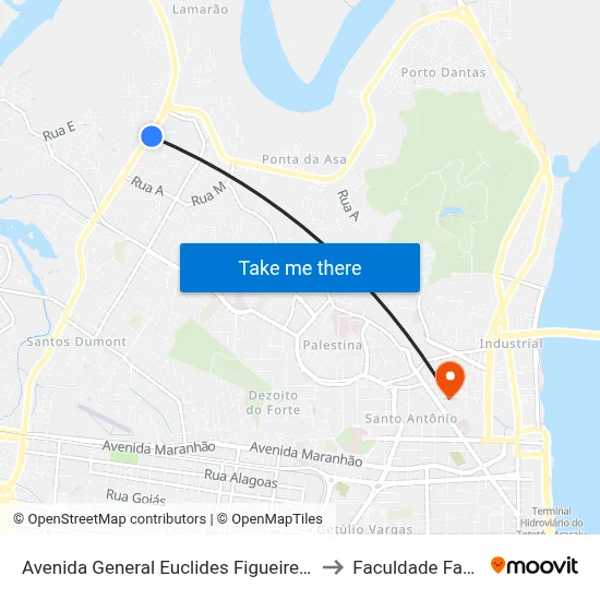Avenida General Euclides Figueiredo, 750 to Faculdade Fanese map