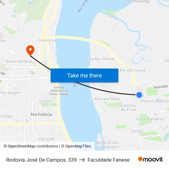 Rodovia José De Campos, 339 to Faculdade Fanese map