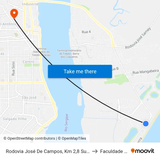 Rodovia José De Campos, Km 2,8 Sul | Praia Da Costa to Faculdade Fanese map