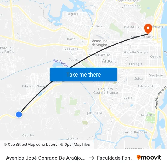 Avenida José Conrado De Araújo, 3380 to Faculdade Fanese map
