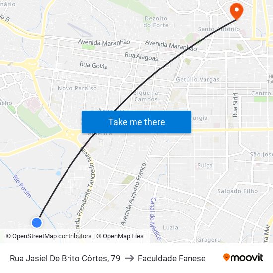 Rua Jasiel De Brito Côrtes, 79 to Faculdade Fanese map