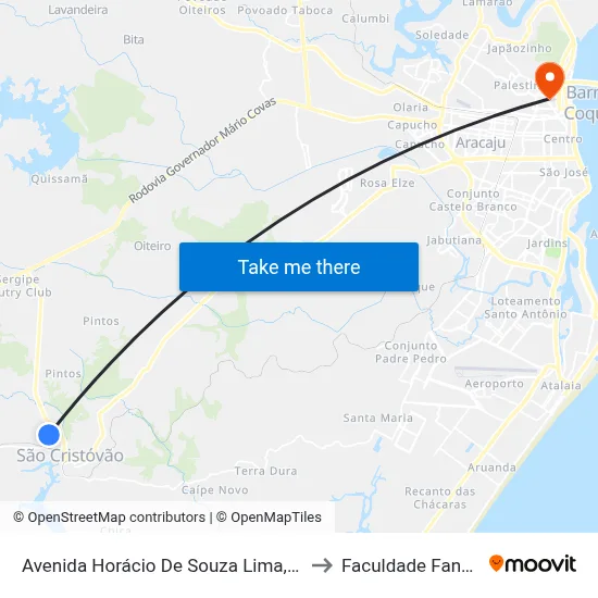 Avenida Horácio De Souza Lima, 128 to Faculdade Fanese map