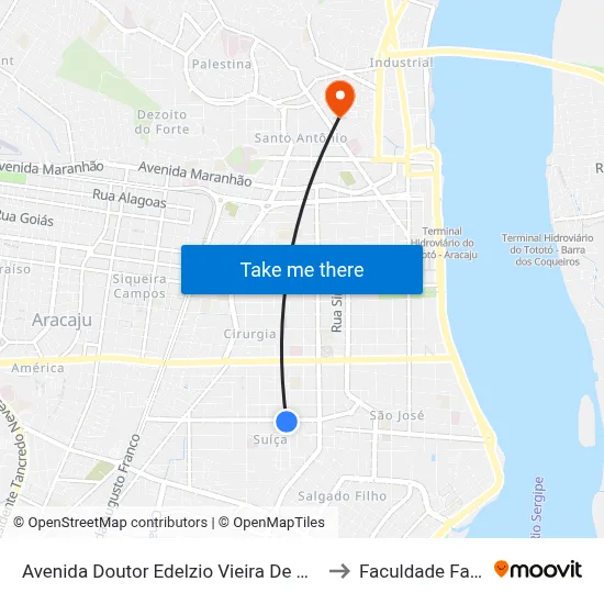 Avenida Doutor Edelzio Vieira De Melo, 585 to Faculdade Fanese map