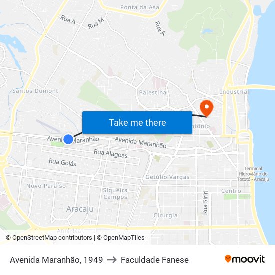 Avenida Maranhão, 1949 to Faculdade Fanese map