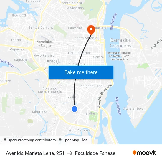 Avenida Marieta Leite, 251 to Faculdade Fanese map