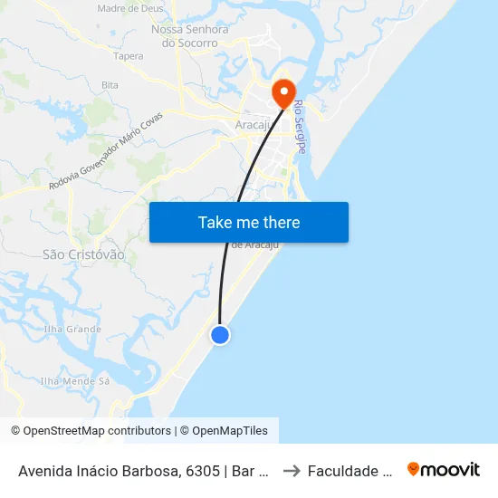 Avenida Inácio Barbosa, 6305 | Bar Recanto Do Ary to Faculdade Fanese map