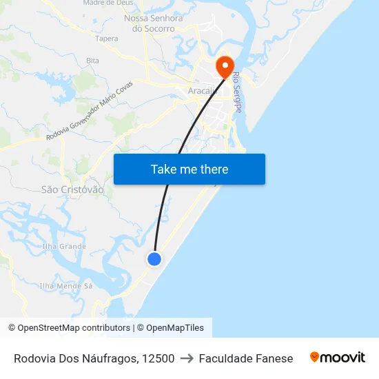 Rodovia Dos Náufragos, 12500 to Faculdade Fanese map