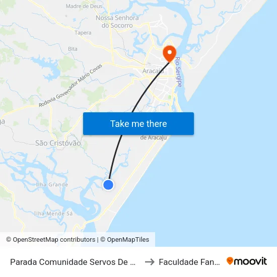 Parada Comunidade Servos De Maria to Faculdade Fanese map