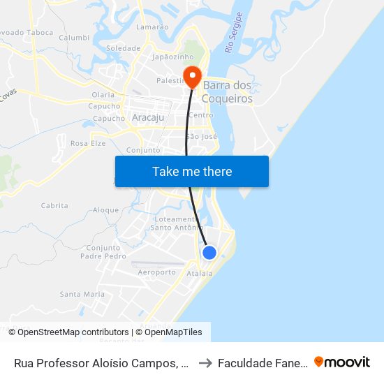 Rua Professor Aloísio Campos, 494 to Faculdade Fanese map