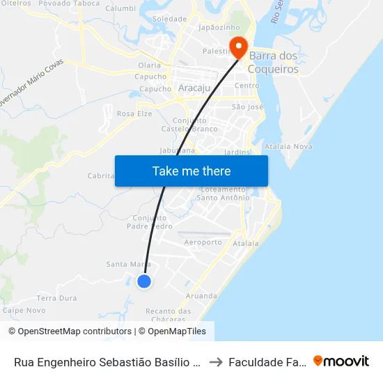 Rua Engenheiro Sebastião Basílio Pirro, 210 to Faculdade Fanese map