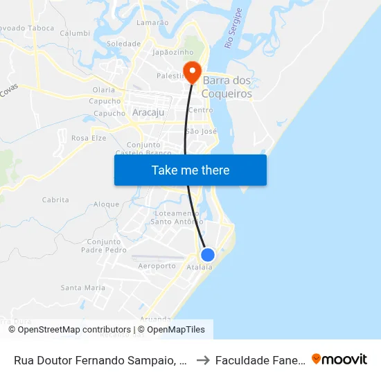 Rua Doutor Fernando Sampaio, 362 to Faculdade Fanese map