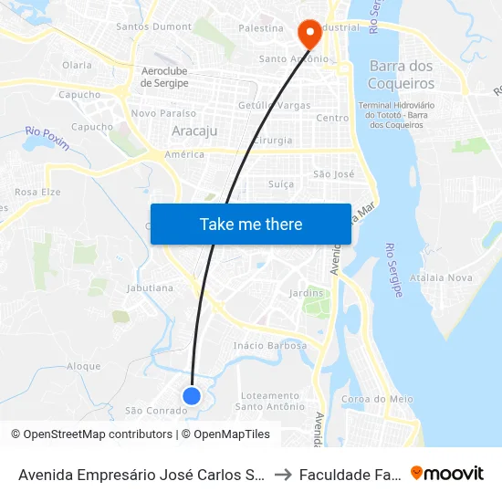 Avenida Empresário José Carlos Silva 4650 to Faculdade Fanese map