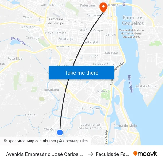 Avenida Empresário José Carlos Da Silva to Faculdade Fanese map