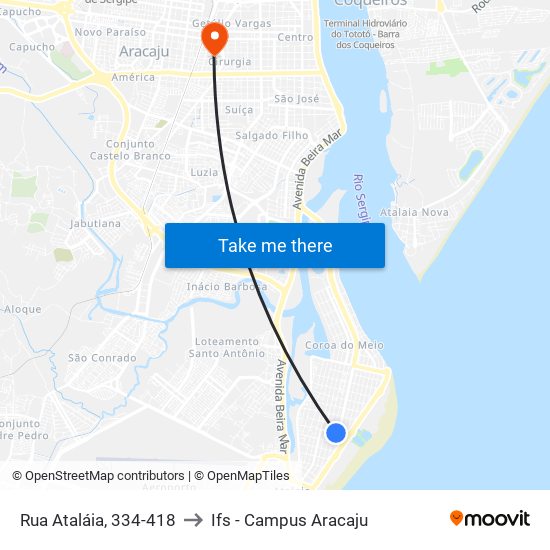 Rua Ataláia, 334-418 to Ifs - Campus Aracaju map