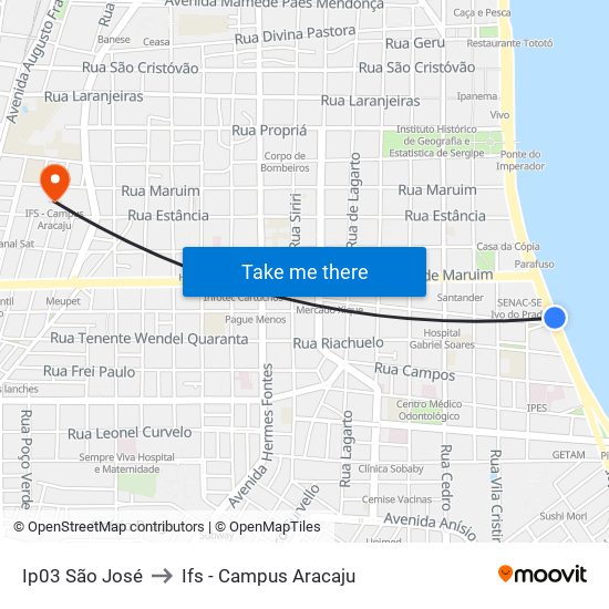 Ip03 São José to Ifs - Campus Aracaju map