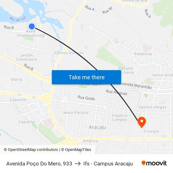 Avenida Poço Do Mero, 933 to Ifs - Campus Aracaju map