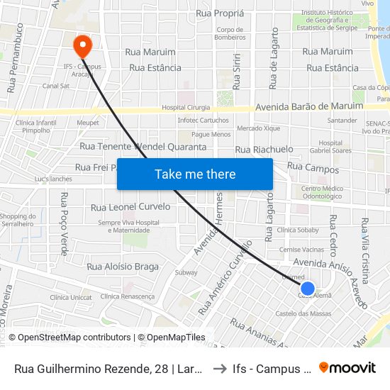 Rua Guilhermino Rezende, 28 | Largo Da Imprensa to Ifs - Campus Aracaju map