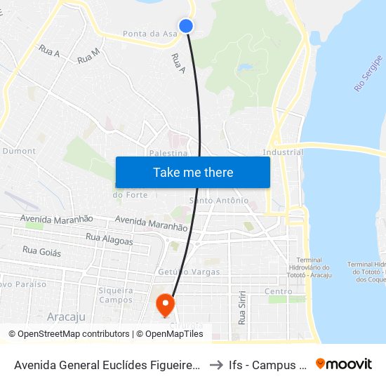 Avenida General Euclídes Figueiredo, 3860-4092 to Ifs - Campus Aracaju map