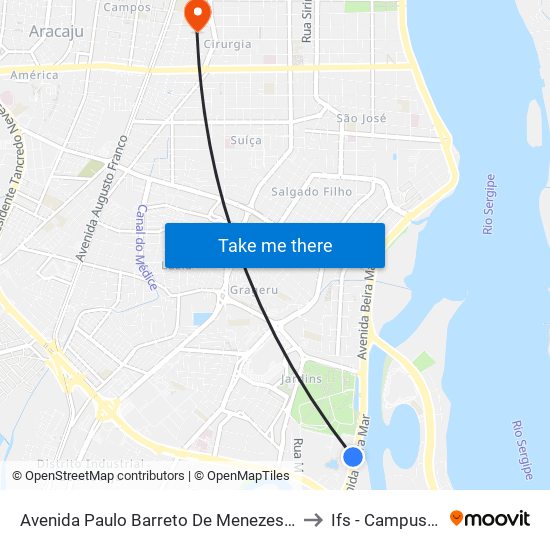 Avenida Paulo Barreto De Menezes, 3100 | Embrapa to Ifs - Campus Aracaju map