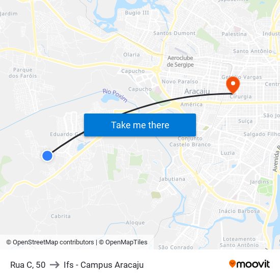 Rua C, 50 to Ifs - Campus Aracaju map