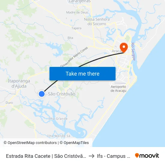 Estrada Rita Cacete | São Cristóvão, 7453-9199 to Ifs - Campus Aracaju map