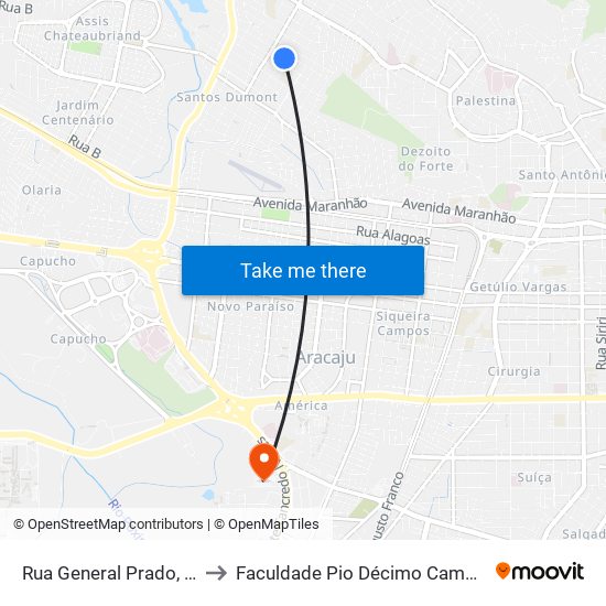 Rua General Prado, 152 to Faculdade Pio Décimo Campus III map