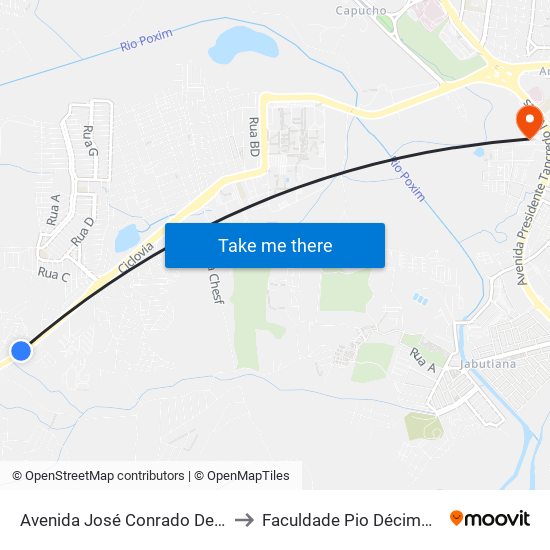 Avenida José Conrado De Araújo, 2290 to Faculdade Pio Décimo Campus III map