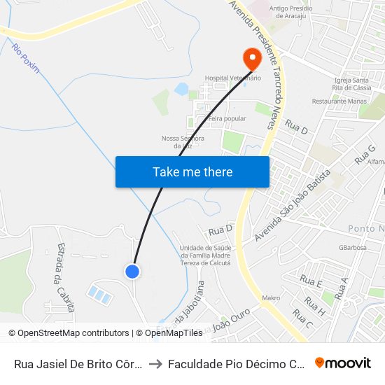 Rua Jasiel De Brito Côrtes, 200 to Faculdade Pio Décimo Campus III map