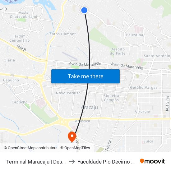 Terminal Maracaju | Desembarque to Faculdade Pio Décimo Campus III map