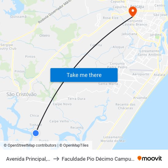 Avenida Principal, 21 to Faculdade Pio Décimo Campus III map