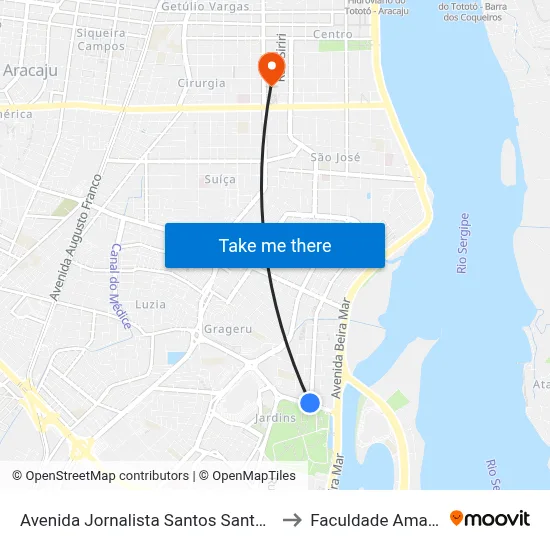 Avenida Jornalista Santos Santana, 230 to Faculdade Amadeus map