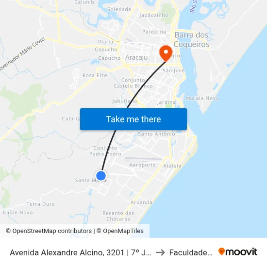 Avenida Alexandre Alcino, 3201 | 7º Juizado Especial De Aracajú to Faculdade Amadeus map