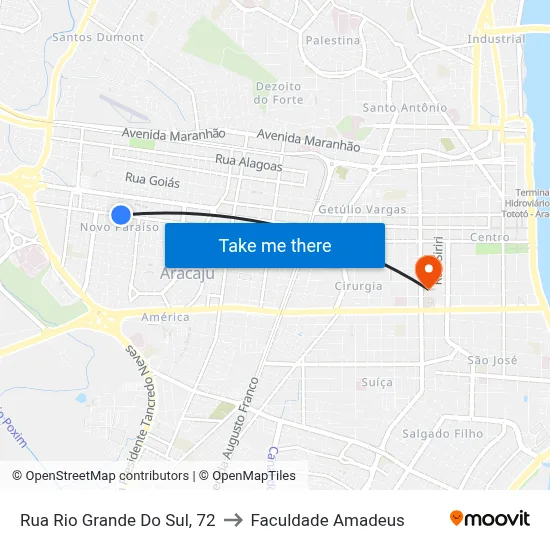 Rua Rio Grande Do Sul, 72 to Faculdade Amadeus map