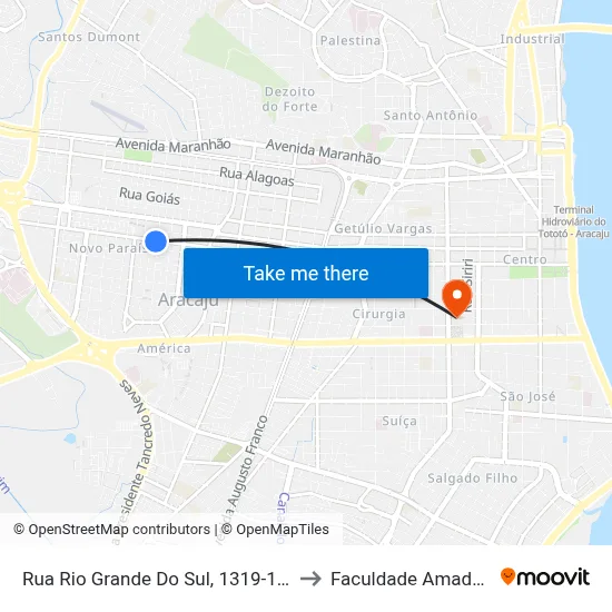 Rua Rio Grande Do Sul, 1319-1395 to Faculdade Amadeus map