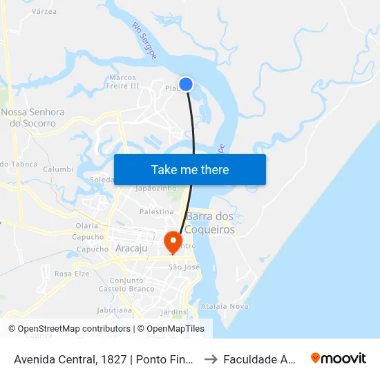 Avenida Central, 1827 | Ponto Final Do Piabeta to Faculdade Amadeus map