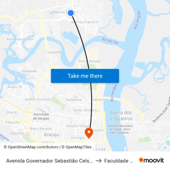 Avenida Governador Sebastião Celso De Carvalho 1455 to Faculdade Amadeus map