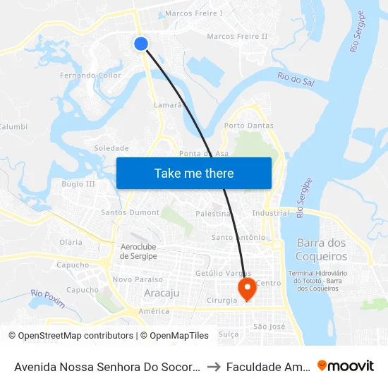 Avenida Nossa Senhora Do Socorro 655| Itaú to Faculdade Amadeus map