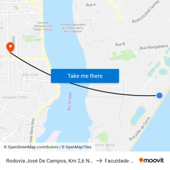 Rodovia José De Campos, Km 2,6 Norte | Praia Da Costa to Faculdade Amadeus map