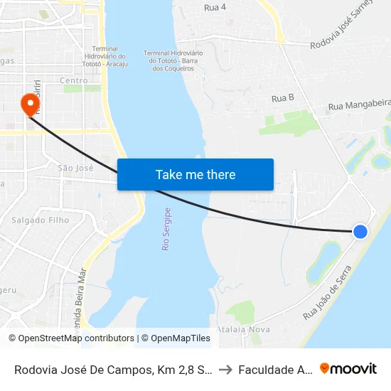 Rodovia José De Campos, Km 2,8 Sul | Praia Da Costa to Faculdade Amadeus map